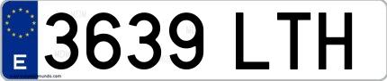 Ejemplo de matrícula española 3639 LTH