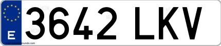 Ejemplo de matrícula española 3642 LKV