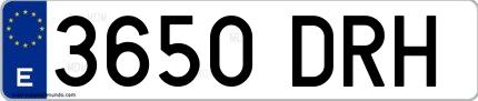 Ejemplo de matrícula española 3650 DRH