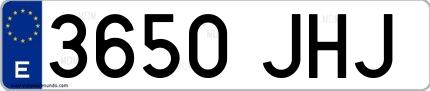 Ejemplo de matrícula española 3650 JHJ