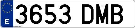 Ejemplo de matrícula española 3653 DMB