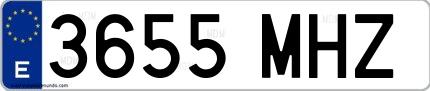 Ejemplo de matrícula española 3655 MHZ