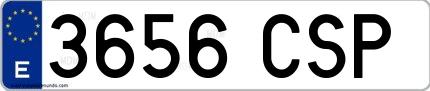 Ejemplo de matrícula española 3656 CSP