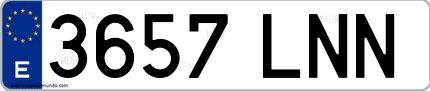 Ejemplo de matrícula española 3657 LNN