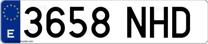 Ejemplo de matrícula española 3658 NHD