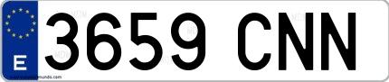 Ejemplo de matrícula española 3659 CNN