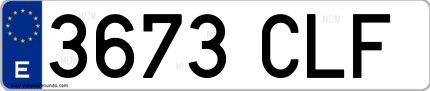 Ejemplo de matrícula española 3673 CLF
