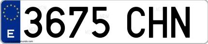 Ejemplo de matrícula española 3675 CHN