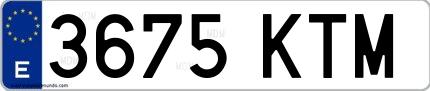 Ejemplo de matrícula española 3675 KTM