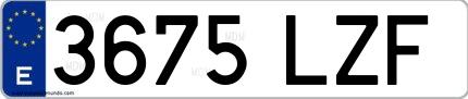 Ejemplo de matrícula española 3675 LZF