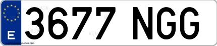 Ejemplo de matrícula española 3677 NGG