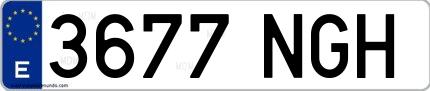 Ejemplo de matrícula española 3677 NGH