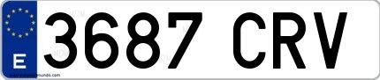 Ejemplo de matrícula española 3687 CRV