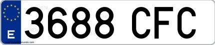 Ejemplo de matrícula española 3688 CFC