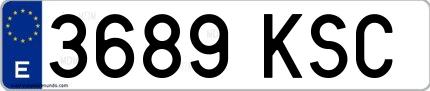 Ejemplo de matrícula española 3689 KSC