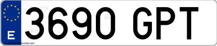 Ejemplo de matrícula española 3690 GPT