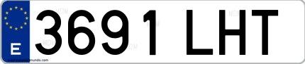 Ejemplo de matrícula española 3691 LHT