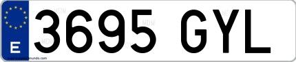 Ejemplo de matrícula española 3695 GYL