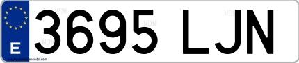 Ejemplo de matrícula española 3695 LJN