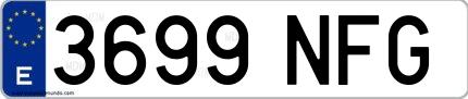 Ejemplo de matrícula española 3699 NFG