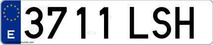 Ejemplo de matrícula de coche ordinaria 3711 LSH
