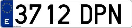 Ejemplo de matrícula española 3712 DPN