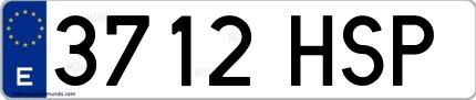 Ejemplo de matrícula española 3712 HSP