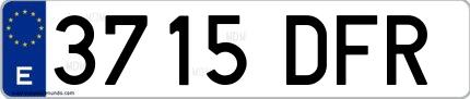 Ejemplo de matrícula española 3715 DFR