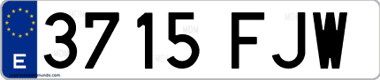 Ejemplo de matrícula de coche ordinaria 3715 FJW