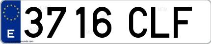Ejemplo de matrícula española 3716 CLF