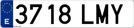 Ejemplo de matrícula española 3718 LMY