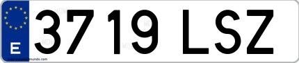 Ejemplo de matrícula española 3719 LSZ