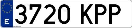 Ejemplo de matrícula española 3720 KPP