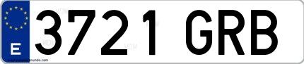 Ejemplo de matrícula española 3721 GRB