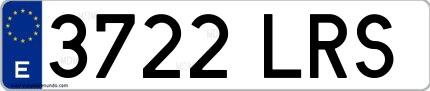 Ejemplo de matrícula española 3722 LRS