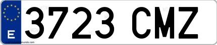 Ejemplo de matrícula española 3723 CMZ