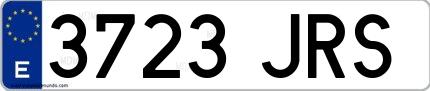 Ejemplo de matrícula española 3723 JRS
