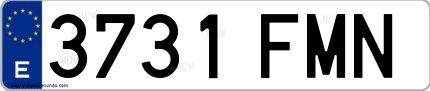 Ejemplo de matrícula española 3731 FMN