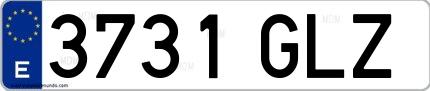 Ejemplo de matrícula española 3731 GLZ