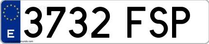 Ejemplo de matrícula española 3732 FSP