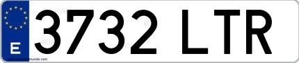Ejemplo de matrícula española 3732 LTR
