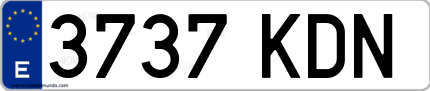Ejemplo de matrícula de coche ordinaria 3737 KDN