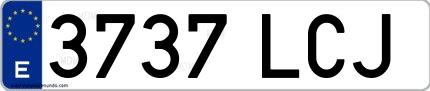 Ejemplo de matrícula española 3737 LCJ