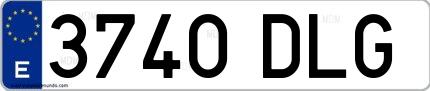 Ejemplo de matrícula española 3740 DLG