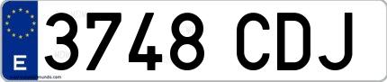 Ejemplo de matrícula española 3748 CDJ