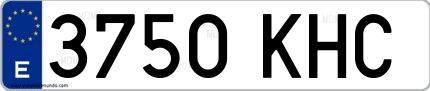 Ejemplo de matrícula española 3750 KHC