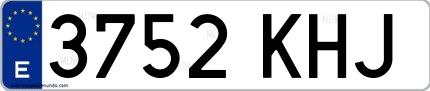 Ejemplo de matrícula española 3752 KHJ