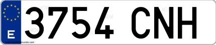 Ejemplo de matrícula española 3754 CNH