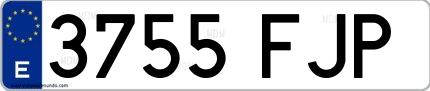 Ejemplo de matrícula española 3755 FJP