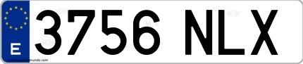 Ejemplo de matrícula española 3756 NLX